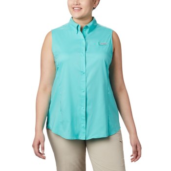 Columbia Overhemd Dames, PFG Tamiami Sleeveless Plus Size Blauw, 05MCPWQAR